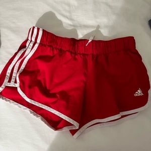 Red adidas, size S, running shorts, trendy